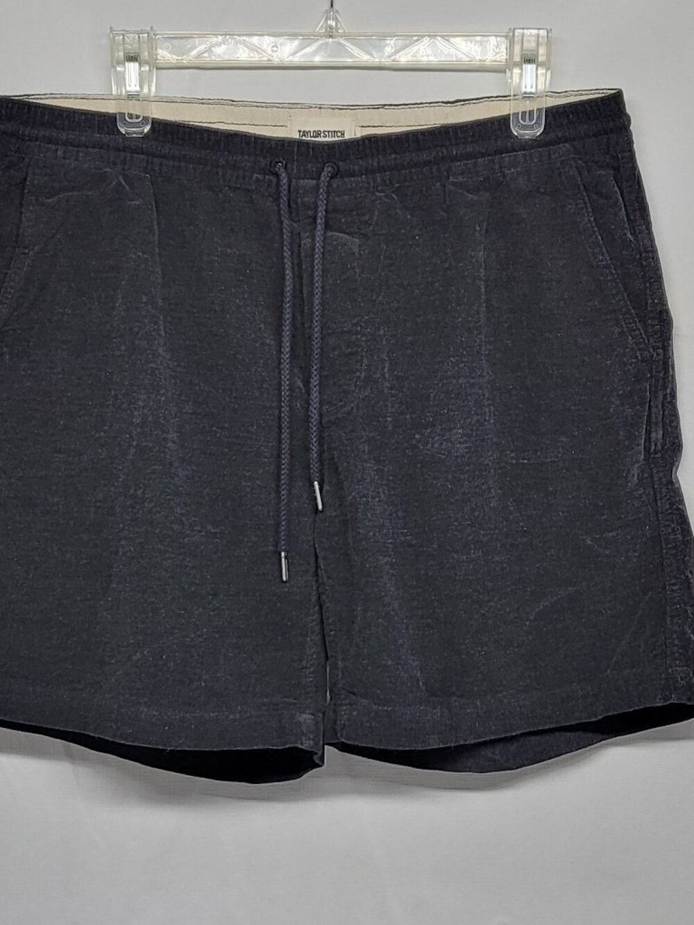 Taylor Stitch Mens Corduroy Shorts 100% Organic Cotton Pull On Drawstring Black